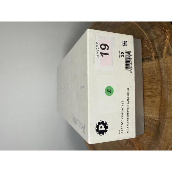 Pollini Clodette15 Oceano Navy Suede Ballerinas w/ Gold Plaque EU 35 / US 5 NWB - Picture 4 of 12